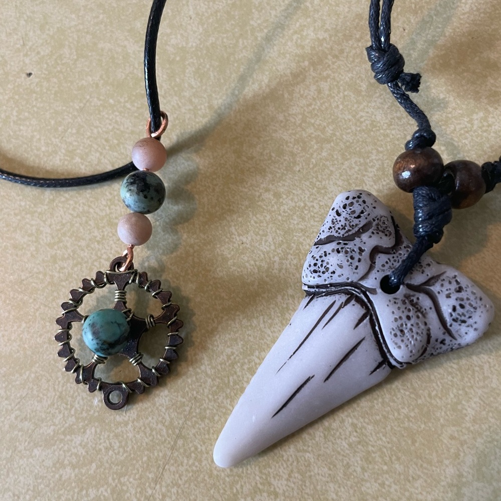 2 corded adjustable necklaces